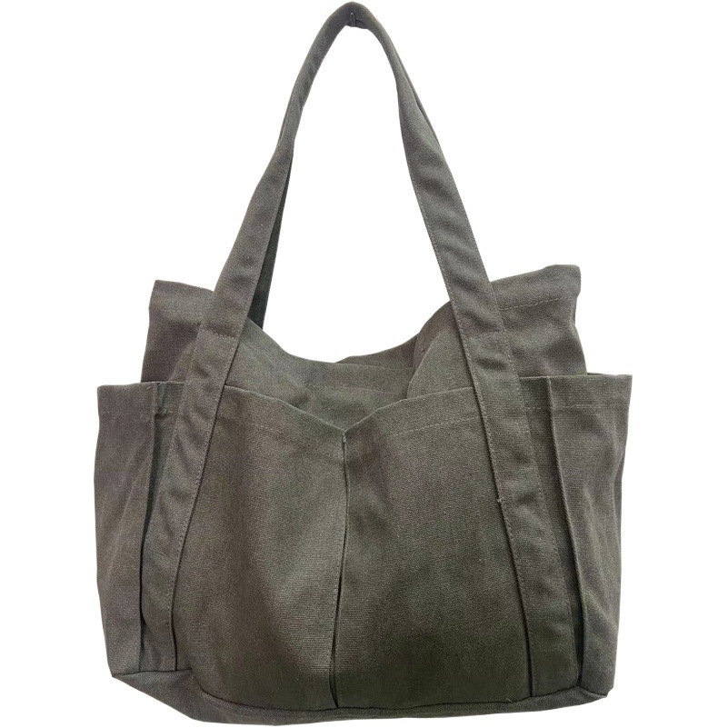 Estilo coreano casual color sólido Internet celebridad moda bolsa de tela simple moda de gran capacidad todo fósforo de las mujeres solo hombro bolsa de lona