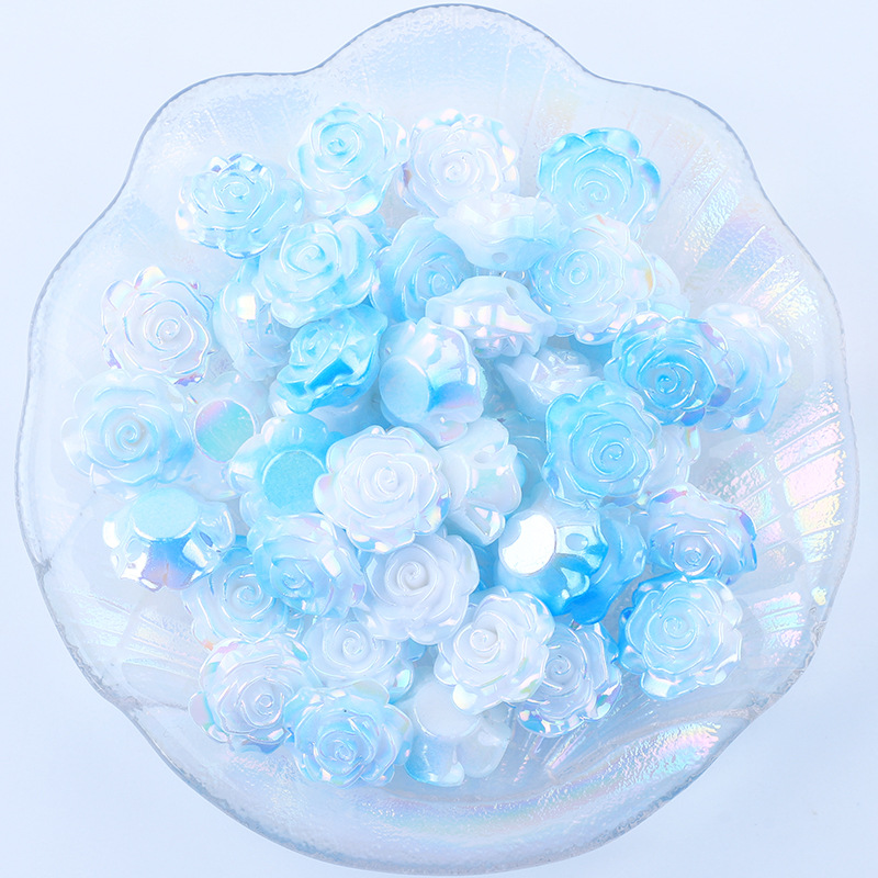 AB galvanoplastia agujero medio color rosa DIY crema pegamento accesorios de resina horquilla pequeña joyería material al por mayor