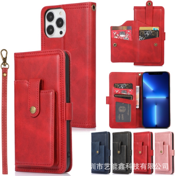 Suitable for IPHONE13 MINI 12 11 PRO MAX XR X 876PLUS front card holder leather case