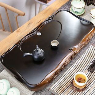 Tea Tray Household Solid Wood Living Room Kung Fu Tea Set suit Ebony Wooden Tray Rectangular Whole Pique Huali Mujie Qi