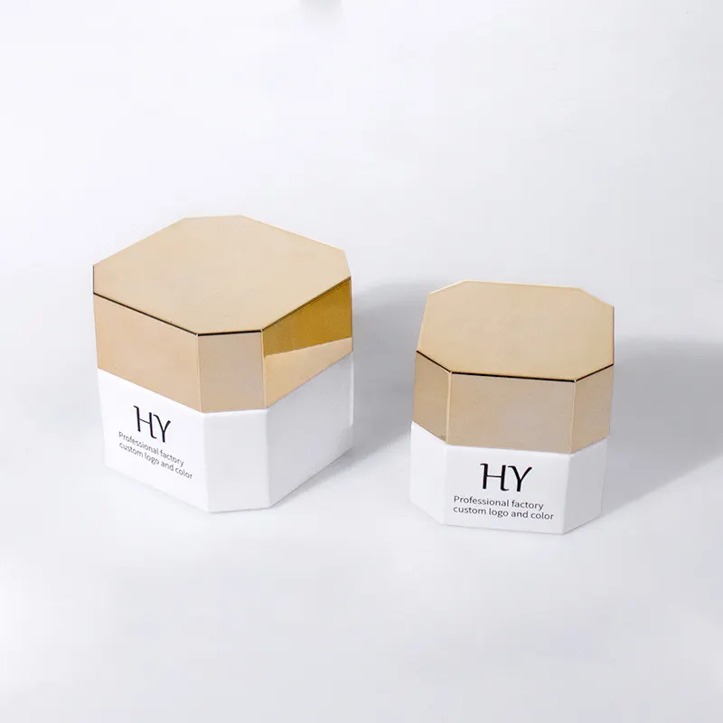 工厂现货供应20g50g透明方形厚底玻璃膏霜瓶双层电镀盖多种工艺