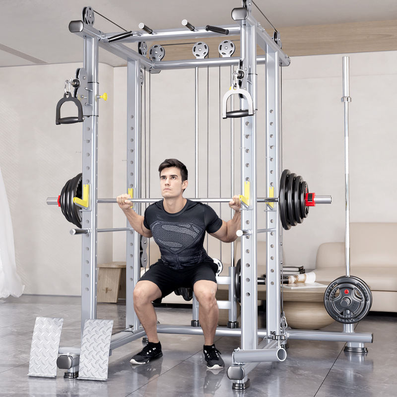 Profesional multi-funcional casa Squat marco pórtico fitness Barbell traje de pesas Banco prensa completa Squat máquina