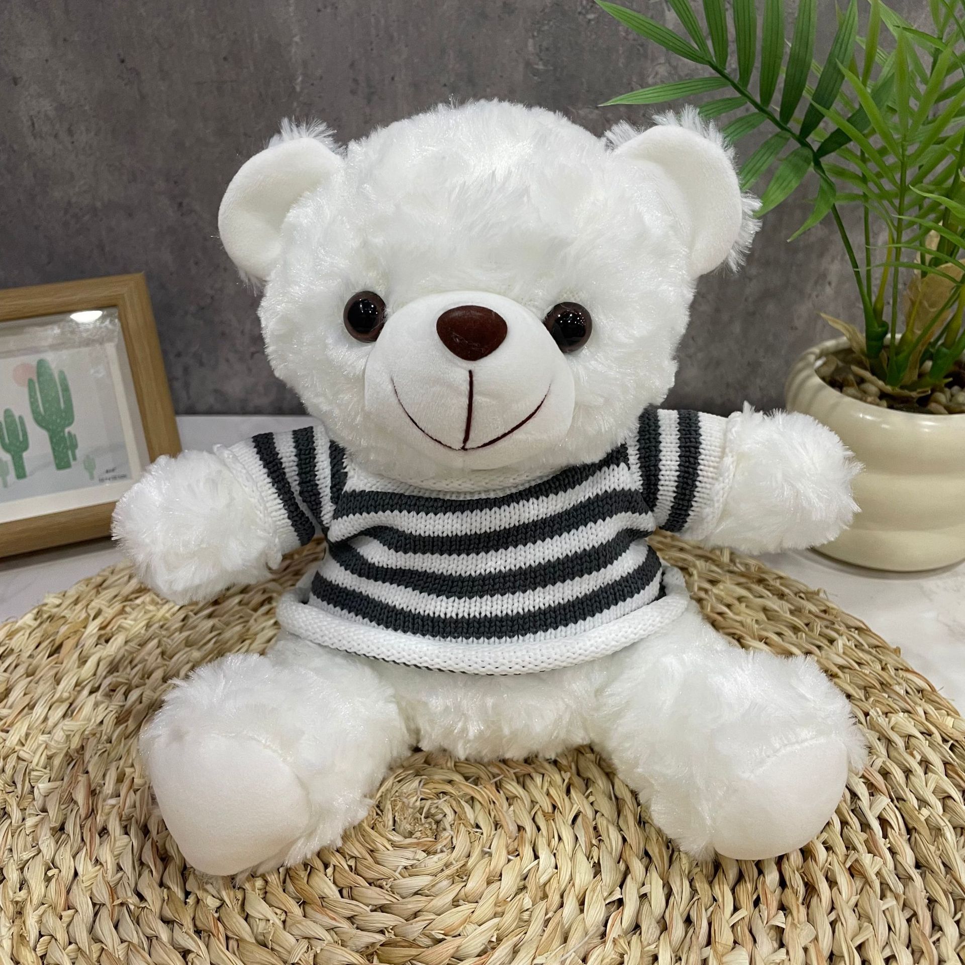 Teddy Bear se puede imprimir LOGO evento de vacaciones muñeca regalo para el hogar adornos de escritorio abrazar juguetes de peluche
