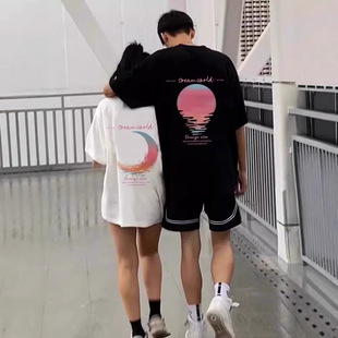 Summer Pure Cotton Short-Sleeved T-Shirt Couple Wear Lazy Style Loose Niche Design Tops for Men and Women Student Trendy Class Uniforms
