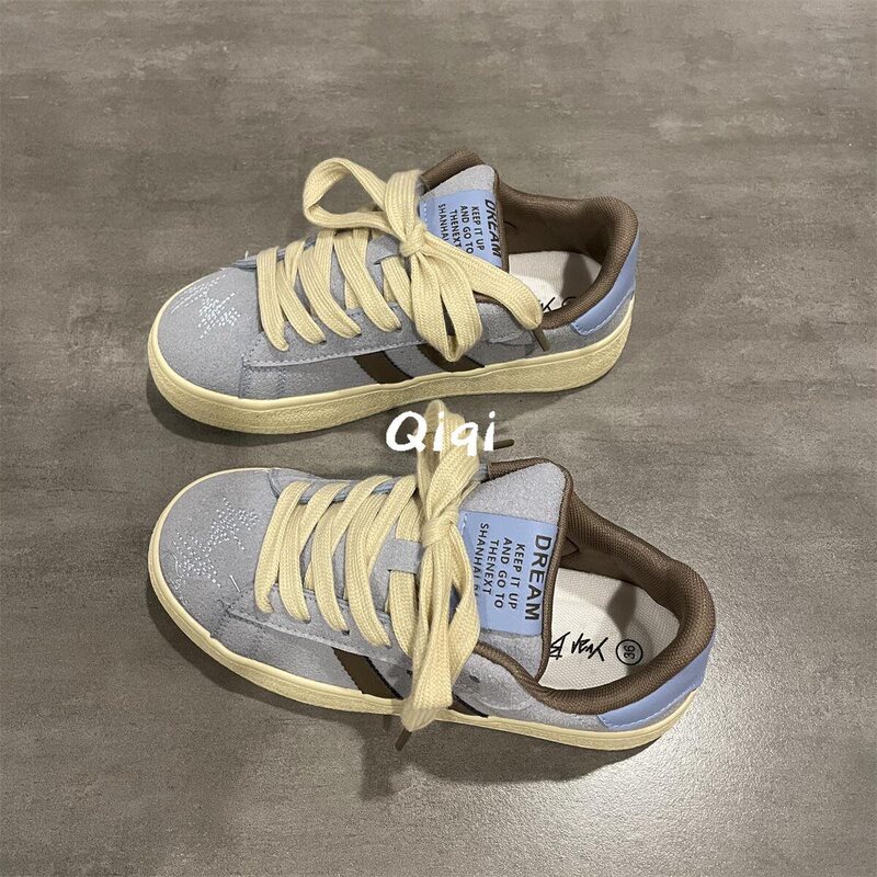 Korean-Style Thick-Soled Sneakers for Women, 2024 New Model, Niche Versatile Campus Waterproof White Shoes, Student Sports Casual Shoes Korean-Style Thick-Soled Sneakers for Women, 2024 New Model, Niche Versatile Campus Waterproof White Shoes, Student Sports Casual Shoes