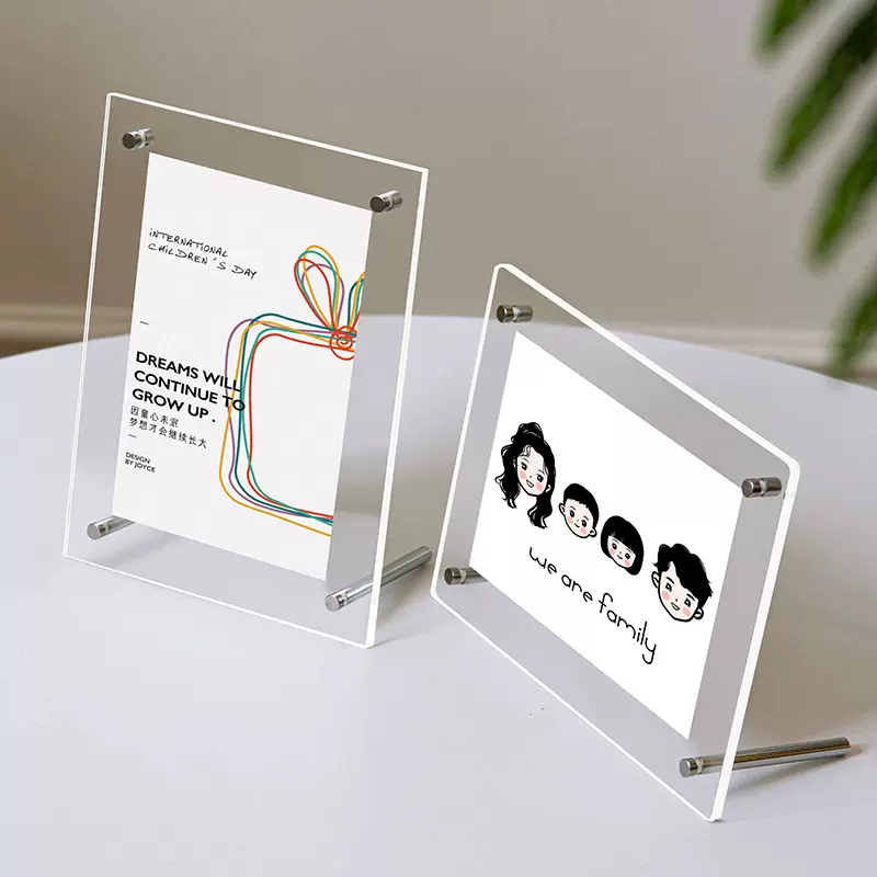 透明亚克力水晶相框明信片展示拍立得照片框营业执照框证书框定制