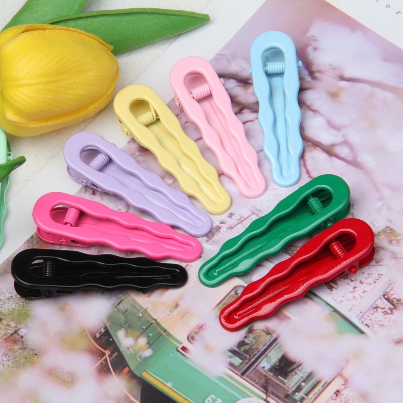 6cm glossy wave drop clip high quality seamless hairpin little red book popular Korean style bangs clip DIY hairpin