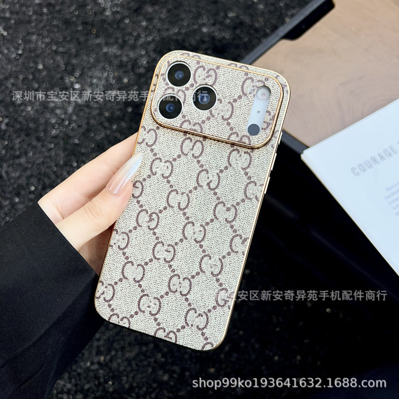 欧美潮牌电镀保护壳适用iPhone17ProMax全包精孔高级感苹果手机壳|undefined