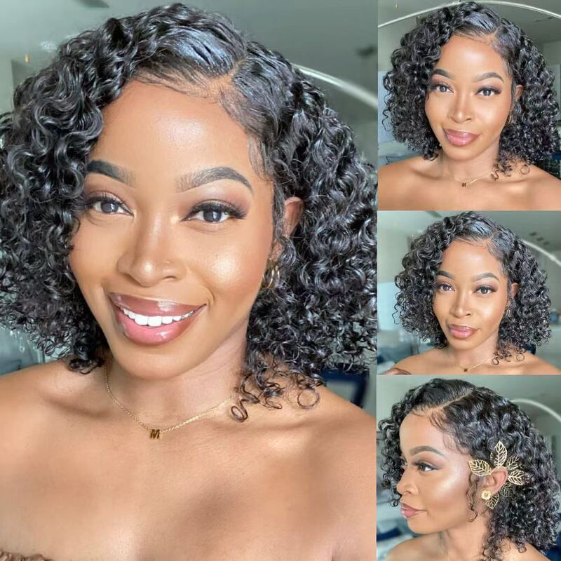 Women's Black Short Wavy Wig Hairline Bob Style Synthetic Heat Resistant - Natural Look for Daily