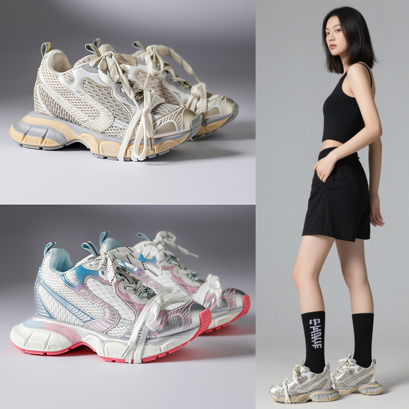 Ba Jia 3XL Ninth Generation Height-Increasing Dad Sneakers for Women 2026 Spring New Style for Petite Women Thick-Soled Casual Sports Shoes