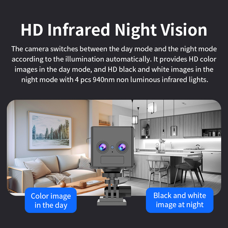 OKAM cámara binocular de bajo consumo de energía 4G zoom sin conexión cámara de detección de cuerpo humano de espera ultra larga