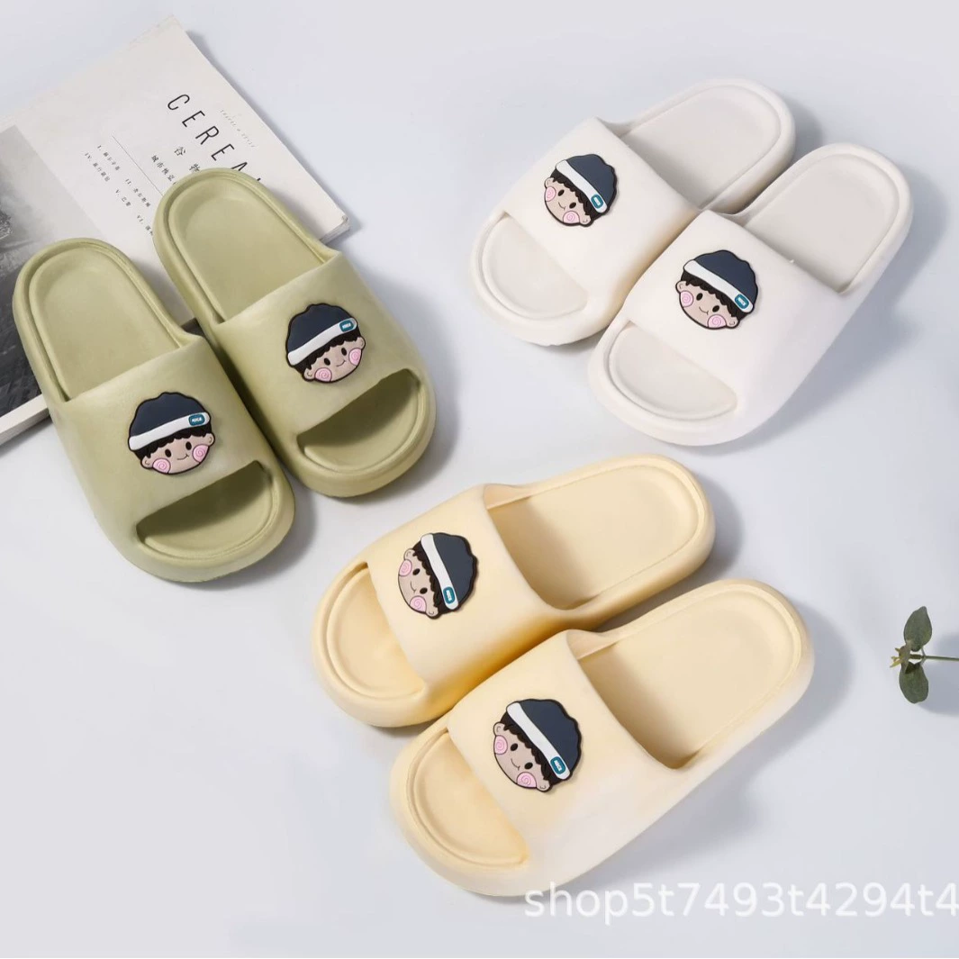 Женские летние домашние модные однотонные Нескользящие сандалии на платформе с мягким дном EVA для ванной комнаты