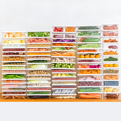 Stackable Transparent Sealed Fresh-keeping Box Refrigerator Fruit Storage Box Kitchen Food Sealed Box Freezer Box Storage Box 