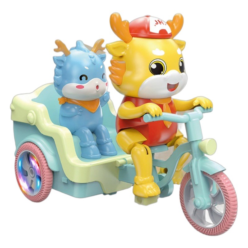 Envío gratis dibujos animados transfronterizos lindo animal bicicleta triciclo eléctrico música iluminación niños coche de juguete eléctrico al por mayor