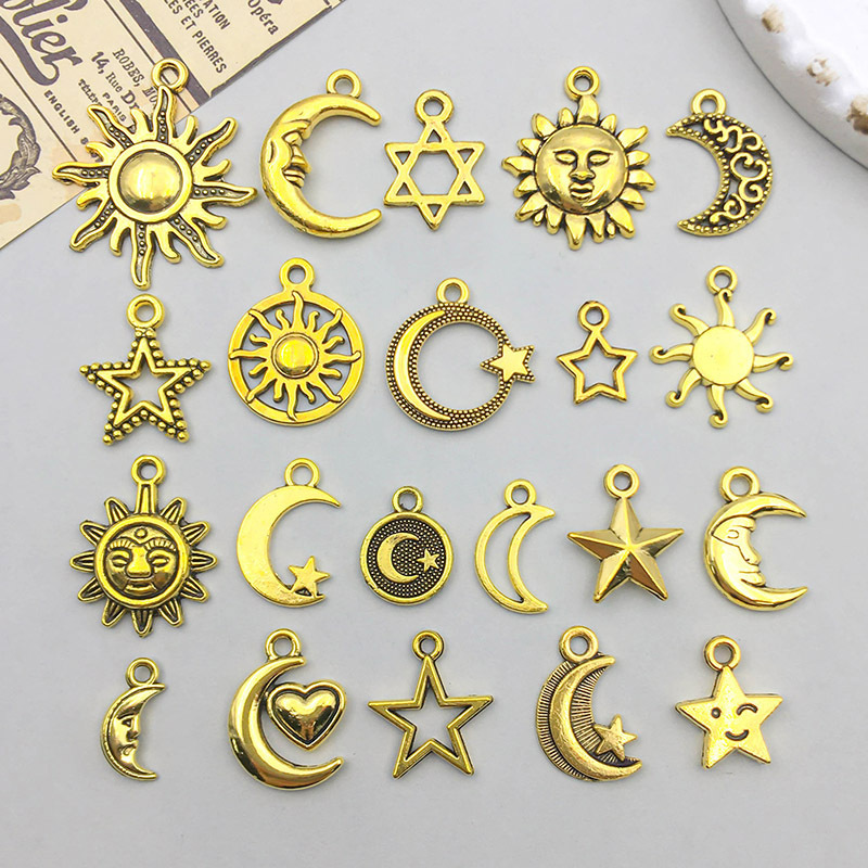 Alloy Material 20 Models Per Model 1, 20/Pack Alloy Sun Star Moon Pendant