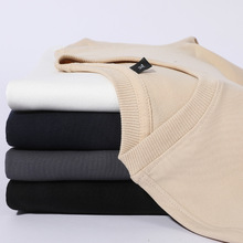 秋季新款棉圆领男卫衣高质量纯色卫衣男女同款宽松拉架斜纹卫衣