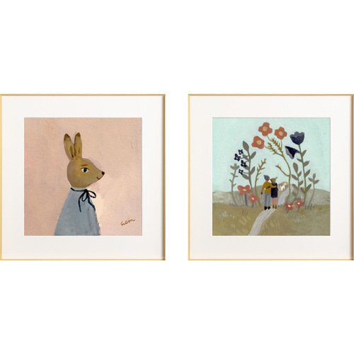 Warm Nordic Artistic Bedroom Living Room Wall Decor Children's Room Fresh Illustration Art Restaurant Cardboard Hanging Painting 