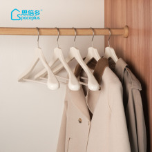白色实木宽肩衣架家用挂无痕防鼓包衣撑木质头衣柜豪华衣服架子