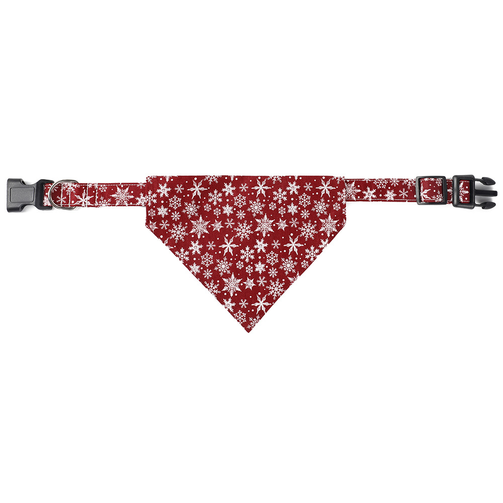 Nuevo algodón transfronterizo de nieve de Navidad collar de mascota arco desmontable collar de corbata de mascota collar de perro