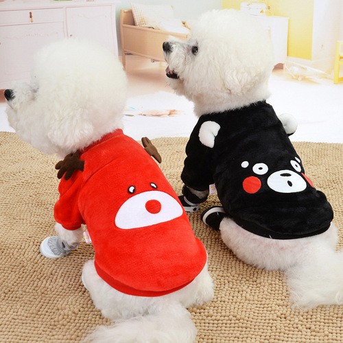 Pet clothes, winter warm flannel sweatshirts, cute cat corgi clothes, puppy autumn and winter clothes, teddy bear
