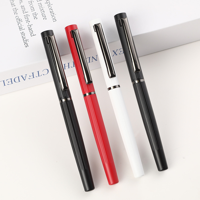 Pluma estilográfica de metal de alta gama Regalo grabado personalizado Pluma de firma de metal Conferencia de negocios simple Bolígrafo de impresión log