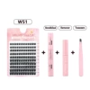 W51, клей с двумя наконечниками, remover, розовые пинцеты