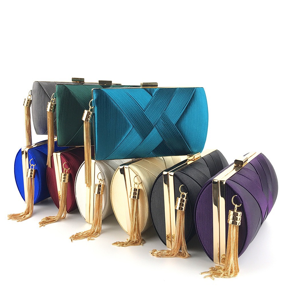 2025 New Cross-Border Pleated Clutch Evening Bag For Women, Elegant Party Bag For Wedding And Formal Gowns
