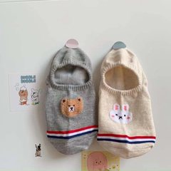 韓國東大門夏季女船襪卡通可愛小兔子愛心條紋防掉跟短襪隱形襪套