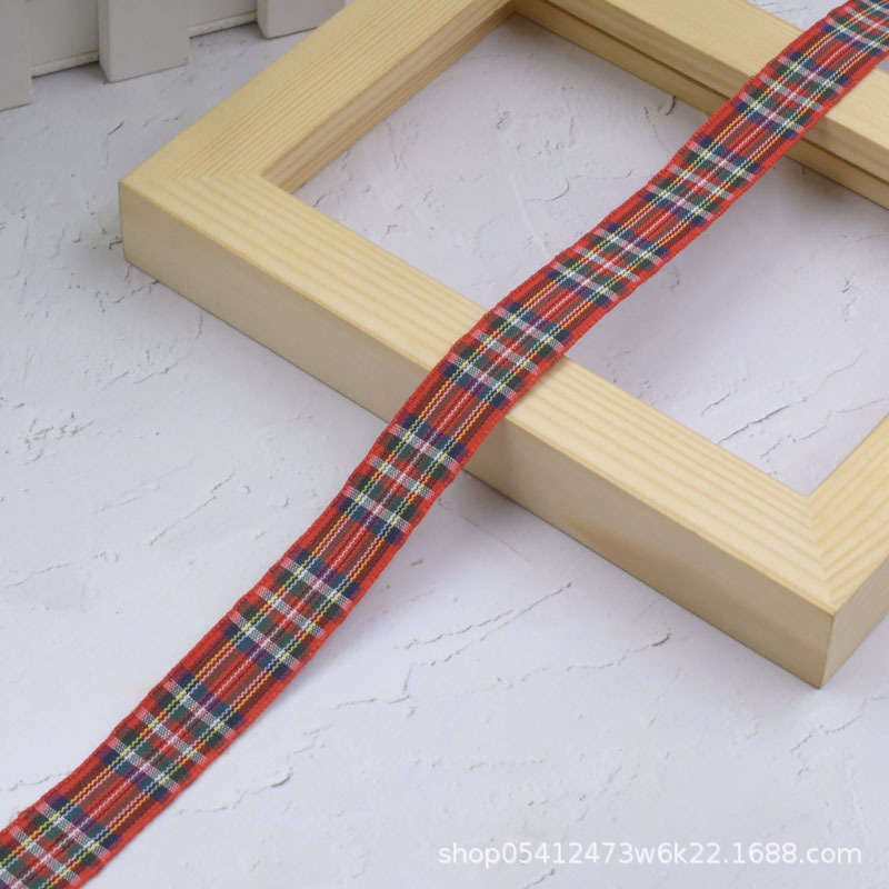 Cinta navideña multicolor Plaid cinta flor regalo embalaje decoración navideña DIY joyería material al por mayor