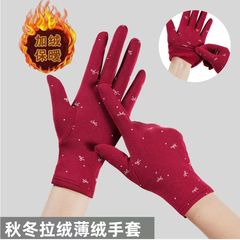 保暖女士手套防寒秋冬季加绒薄款户外骑车防风广场舞韩版休闲开车