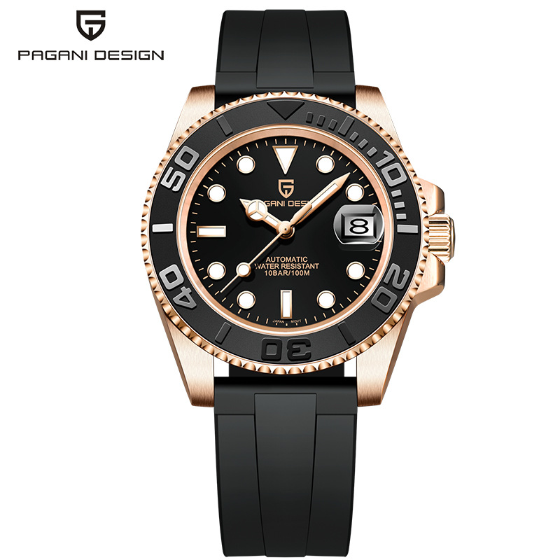 Pagani Design Convex Ceramic Ring Fully Automatic Men's Mechanical Watch Stainless Steel Strong Luminous Pd-1651