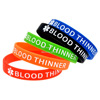 Medical Alert Blood Thinner warning language Silicon Plaza bracelet Men and women adult size wristband