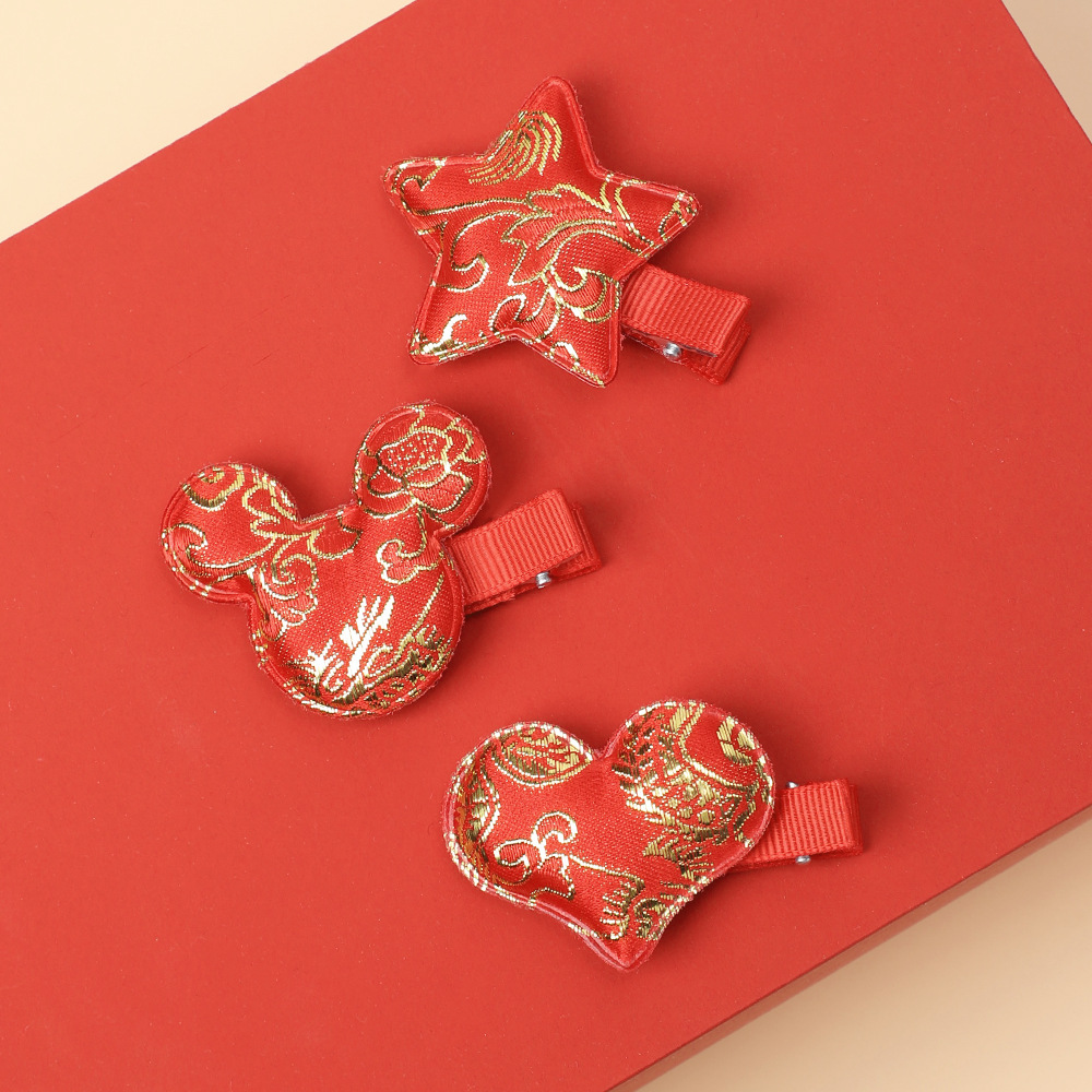 Kinder haarnadel Neue Jahr rote schleife haarnadel süße mädchen festliche seite clip mädchen Neue Jahr kopfschmuck großhandel_voghion.com