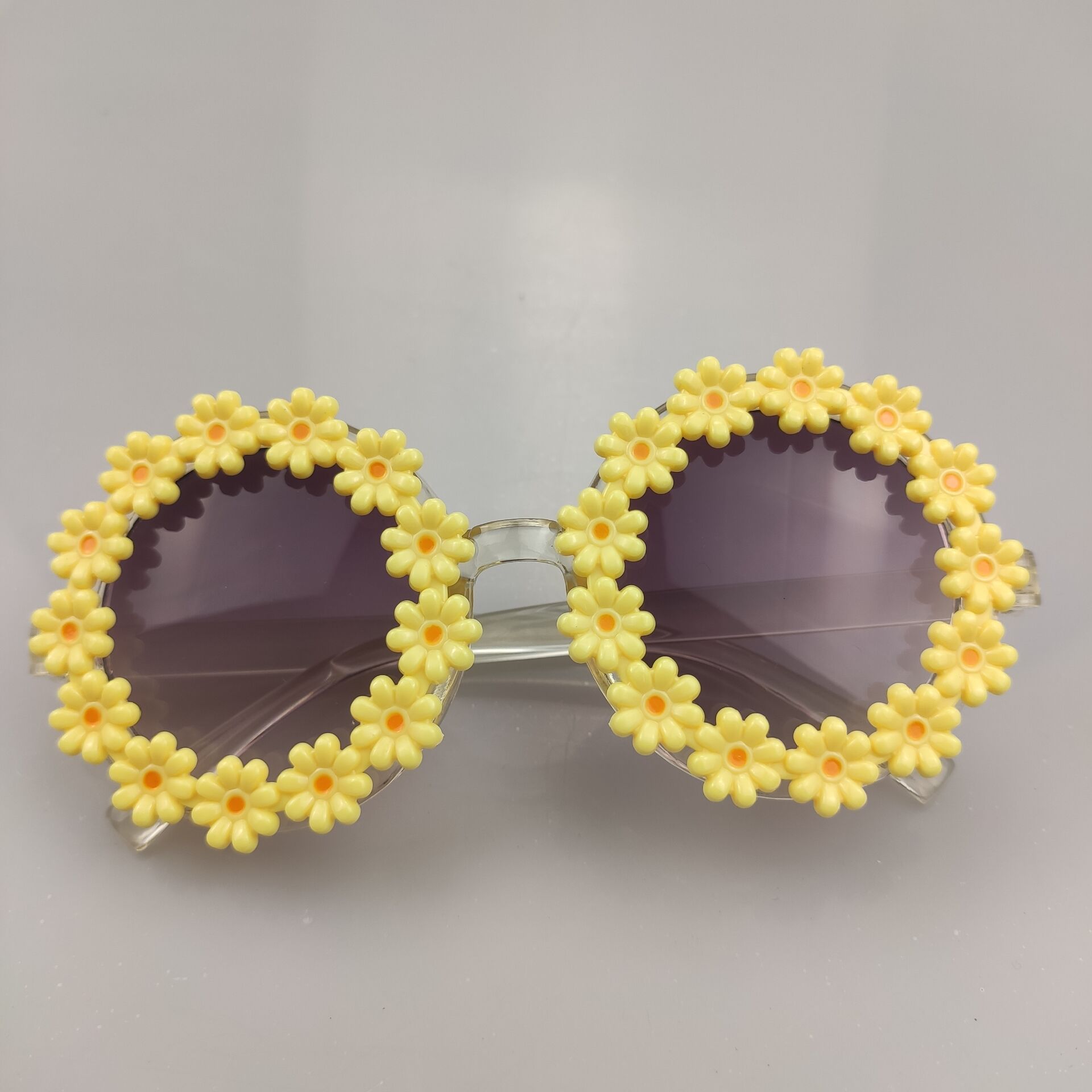 Fashion Flower Pc Round Frame Full Frame Kids Sunglassespicture4