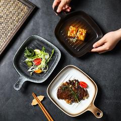 Baking Dish, Cheese-Baked Rice Utensils, Baking Double-Handle Pan, Creative Household Ceramic Bowl for Oven Use, Microwave-Safe Plate