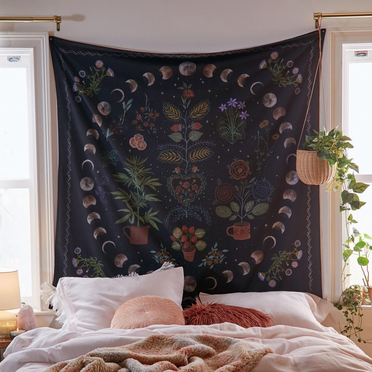 Tapestry Amazon Home Cross Border Bohemian Tapestry Room Decoration Flower Hanging Cloth Moon Life Tree Tapestry