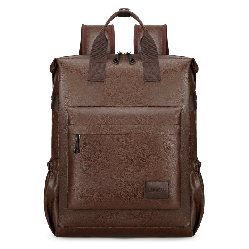 Mayorista 2025 nueva mochila de cuero suave simple mochila de viaje de negocios mochila de computadora de gran capacidad mochila de viaje