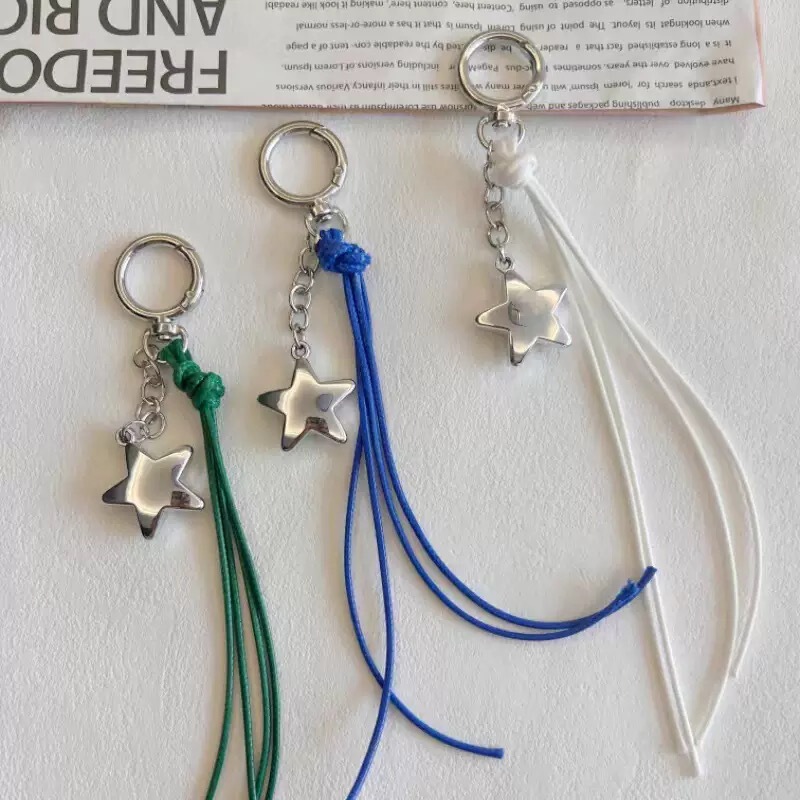 Ins-Style Star Woven Pendant Keychain Phone Chain Bag Charm Creative Niche High-Value Accessories Ins-Style Star Woven Pendant Keychain Phone Chain Bag Charm Creative Niche High-Value Accessories