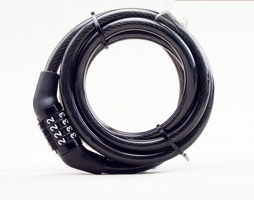 Mountain bike cable lock, bicycle lock anti-theft lock steel wire lock electric bike steel cable lock 4-digit combination lock