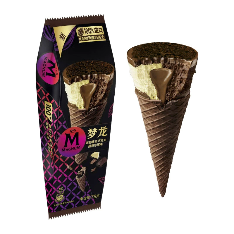 Мороженое в рожке (Magnum) — насыщенный кокос-латте и тёмный шоколад, шоколадное покрытие