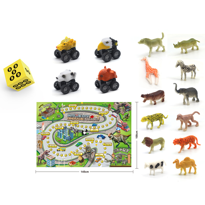 J04 공룡 자동차 멀티 플레이어 게임 천 카펫