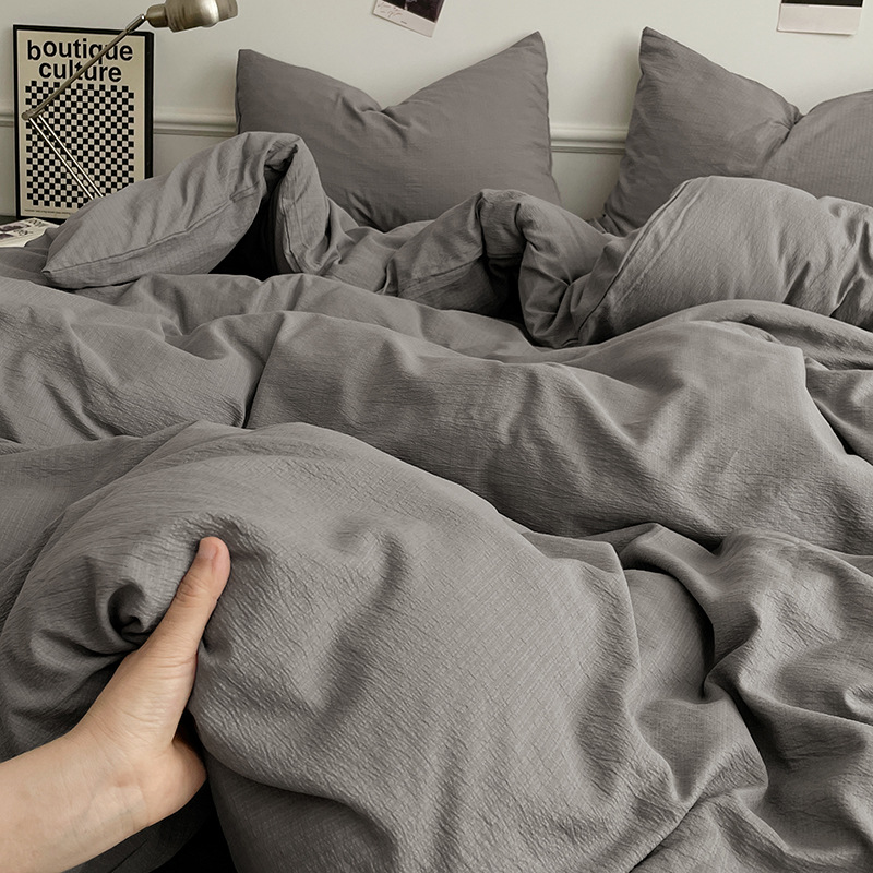 Double Layer Gauze Bedding Set Pure Cotton Soft Four-piece_voghion.com