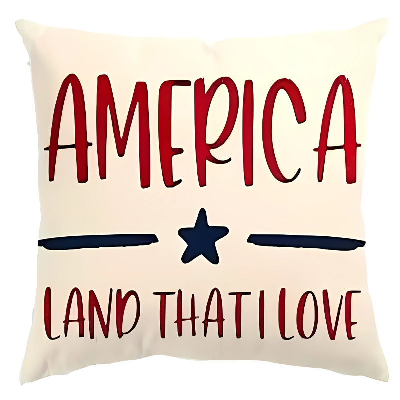 Transfronterizo Día de la Independencia de Amazon impresión lino almohada funda aniversario para celebrar el hogar vestido almohada funda mayorista