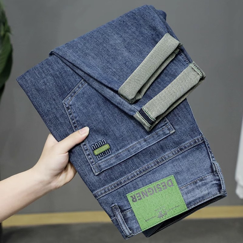 Jeans new autumn elastic slim fit straight trendy brand versatile casual men's small leg long pants trend_vogarts.com