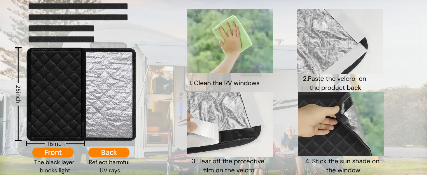 Cross-Border Rv Blackout Aluminum Foil Window Foldableable Sunshade Travel Camping Style Side Shield Suitable for Rv Car Sunshade