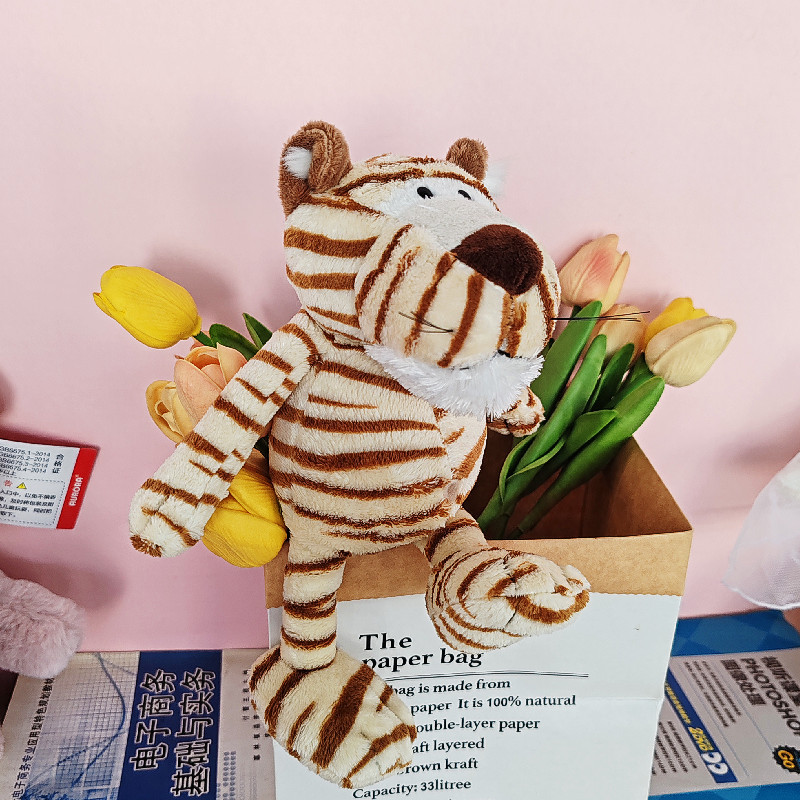 Comercio exterior bosque animal a rayas Tigre amarillo muñeca Tigre lindo juguete de peluche Ragdoll muñeca transfronteriza al por mayor