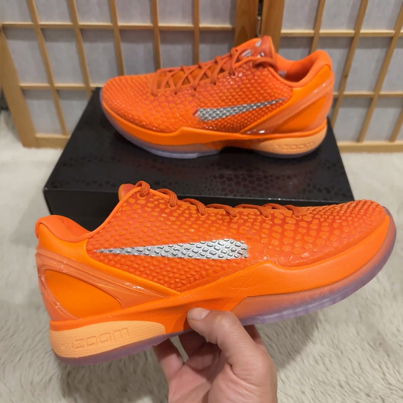 High-Quality Kobe6 Basketball Shoes, Violent Orange Kobe 6Th Generation Practical Sneakers, Men's Anti-Twist Sports Shoes, Versatile Casual Shoes