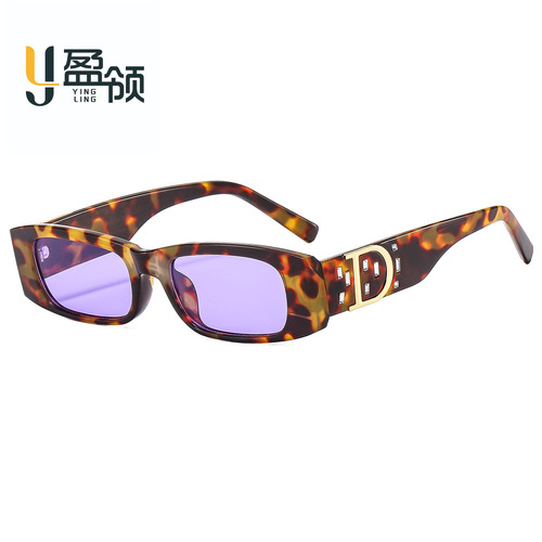 New leopard print personalized glasses cross-border foreign trade D family same trend sunglasses European and American modern fashion sunglasses
