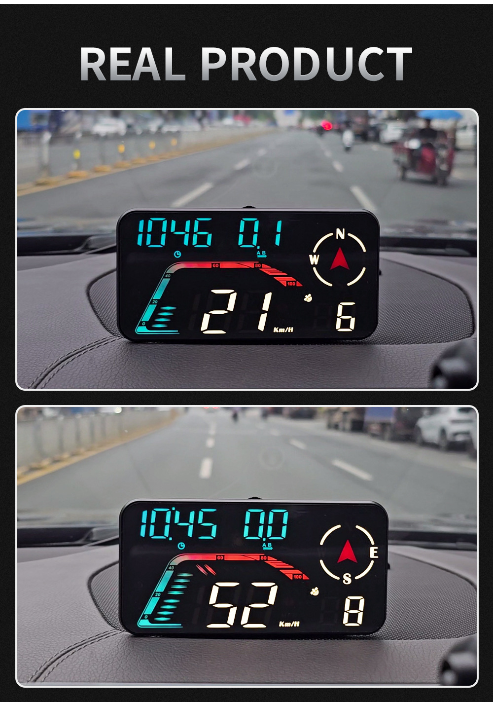 Universal Car HUD Head-Up Display, Beidou GPS Car Driving Direction and Time Display, New Cross-Border Model