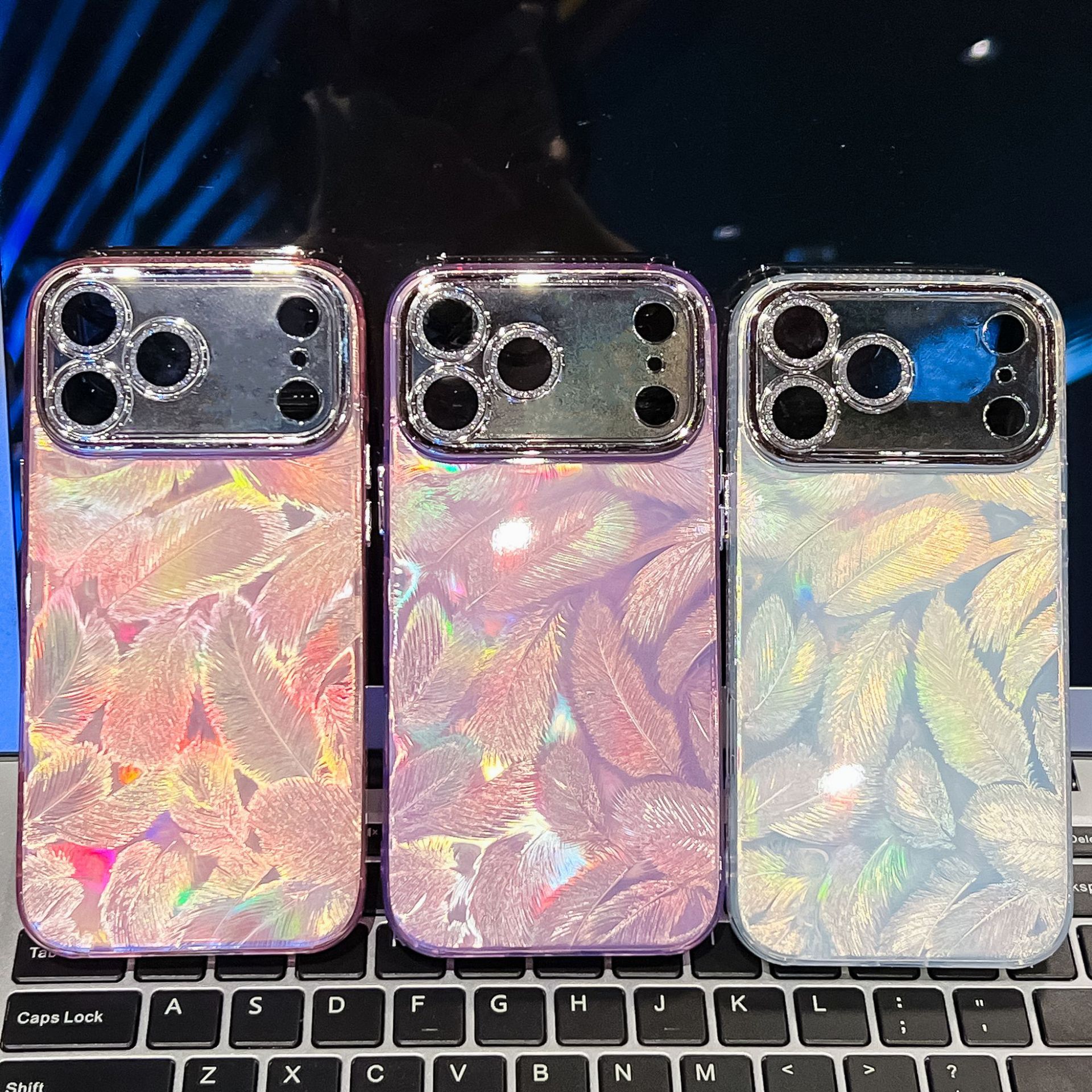 双面覆膜IMD适用iPhone17Air手机壳苹果16ProMax羽毛纹防摔保护套